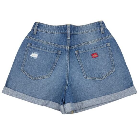 Dickies Cuffed Denim Short In Blue Size Small - Picture 4 of 5